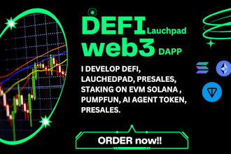 develop  pump fun, web3 dapp,  presales, ai agent token, staking, on evm, solana