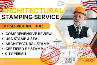 california licensed stamp, pe stamp, architectural stamp, structural city permit