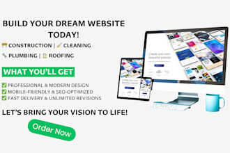create construction, cleaning, plumbing and roofing website