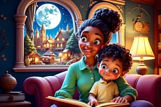 do african american children story book illustration and children book cover