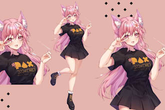 design high quality anime vtuber live2d model pngtuber vtuber character live 2d