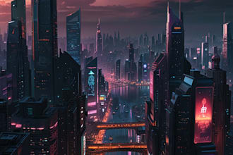 do cyberpunk futuristic city art