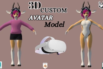 create furry avatar  vrchat avatar vrc avatar 3d model vr character for vrchat