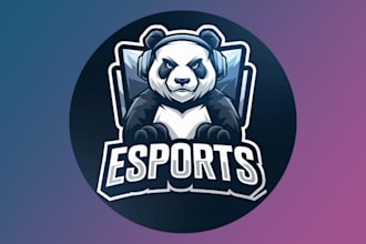modern minimalist and eye catching panda logo