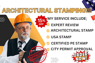 license architect review stamp sign USA architecture stamp city permit