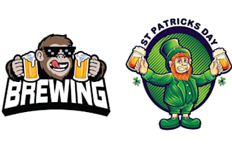 create unique mascot cartoon beer pub logo