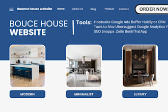 design bounce house party rental or event ticket website with booking on wix