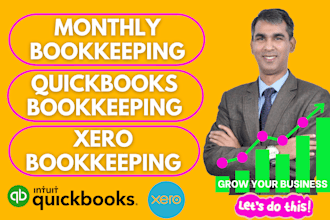 do monthly bookkeeping, reconciliation in quickbooks online, xero bookkeeping