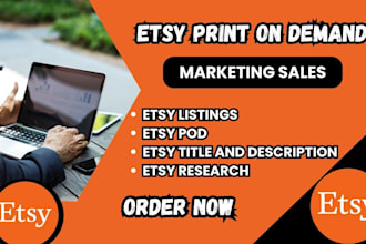 setup etsy print on demand, etsy listing with printiful and printify, etsy pod