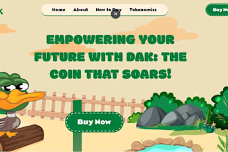 design meme coin landing page, meme coin website, crypto website, memecoin
