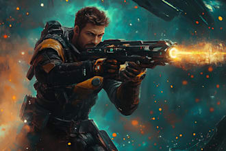 create sci fi illustration, sci fi art, sci game character