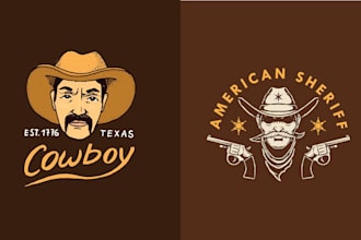 make animal mascot cowboy western logo