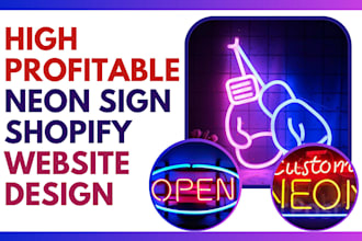 design neon shopify store neon website neon sign neon store