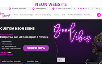 design neon ecommerce website neon sign website neon light neon shopify store