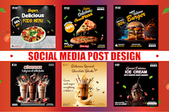 design food social media post, banner ads