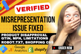 fix google merchant center misrepresentation suspension, gtin shopify marketing