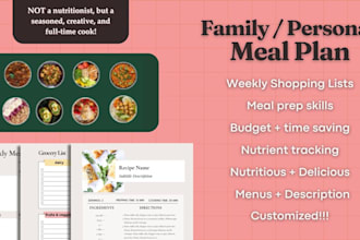 create a nutritious personalized meal plan for you or your family