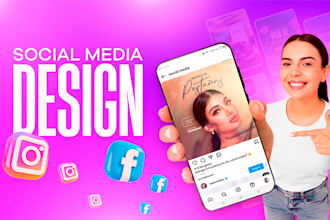 social media design, facebook and instragram