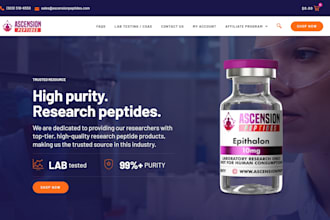 build seo optimized peptide website peptide research store steroid anabolic