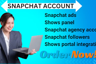 launch snapchat ads with agency account and  show portal included