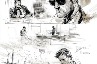 draw comic strip for comic book illustration or webcomic