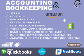 do bank account, card reconciliation in quickbooks, xero, freshbooks