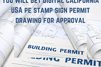 do texas, california, florida pe stamp, city permit  structural floor plan