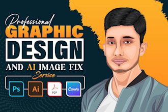 do urgent graphic design, redesign, ai fix, vector art, and photoshop editing