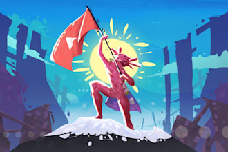 create an illustrated youtube thumbnail for your video