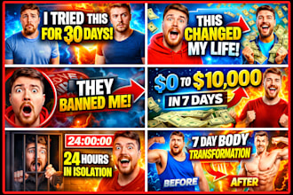 design clickbait amazing attractive youtube thumbnail