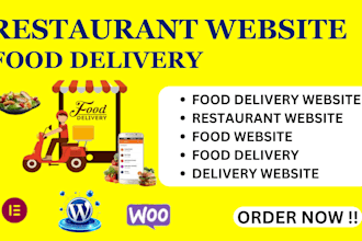 develop restaurant website, online rendering food delivery website cafe website