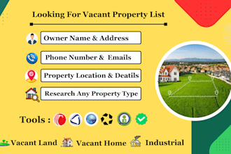 provide vacant home and vacant land leads with contact info