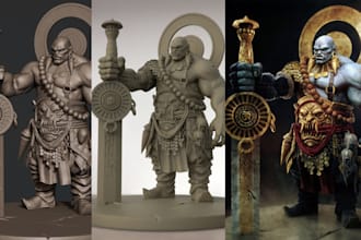 do 3d print and paint job for your 3d model figurine warhammer miniature 3d file