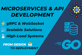 develop microservices backend API using go, grpc, websocket