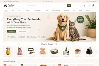 design pet apparel website, pet store, dog and cat supplies accessories website