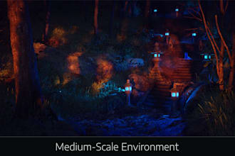 design a 3d environment concept art, background