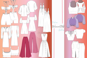 do professional fashion technical drawings