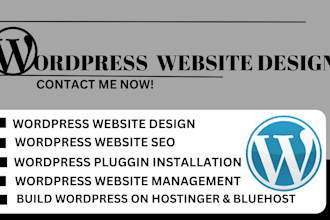build redesign wordpress website design on hostinger bluehost namecheap cpanel