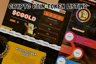 develop crypto coin token and cypto website with coin listing on cmc and binance