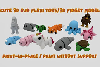 sculpt 3d articulated model 3d bjd flexi toy doll stl file cartoonish model