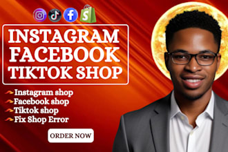 setup tiktok shop facebook shop instagram shop and be your shop manager