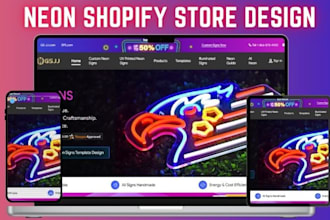 build stunning neon sign shopify store neon sign website neon store neon website