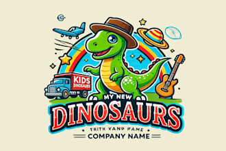 make different kids, dinosaurs, mascot logo for your company