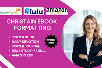 design, format christian ebook, prayer book, daily devotion, journal, amazon kdp