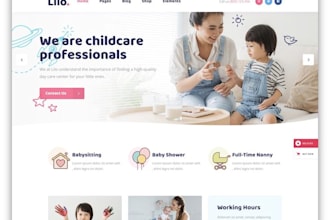 design kindergarten website, preschool, daycare, childcare or school website