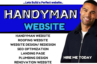 handyman website, plumbing, roofing, construction, cleaning, renovation website