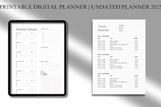 design printable digital planner for 2025, etsy digital planner, digital design