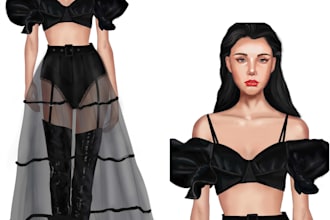 draw fashion illustration, sketch, portrait