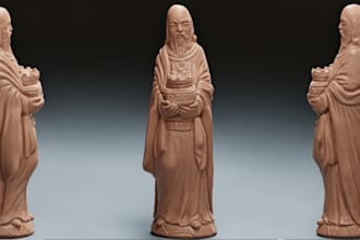 buildup printable 3d sculpture,3d model figurines,game asset blender,deliver stl