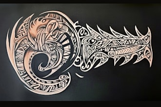 create custom and detailed tribal tattoo design